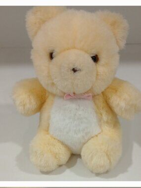 GUND Teddy Bear Plush, Yellow & White Like New ,8 in.